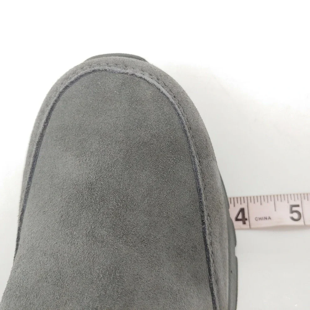 Lands End Boots Womens Gray 6 Suede All Weather Shoes Lined Side Zip‎ Mid Calf